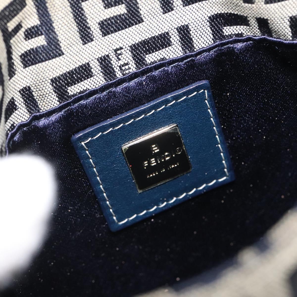 Fendi Zucchino Navy Canvas Shoulder Bag (Pre-Owned)