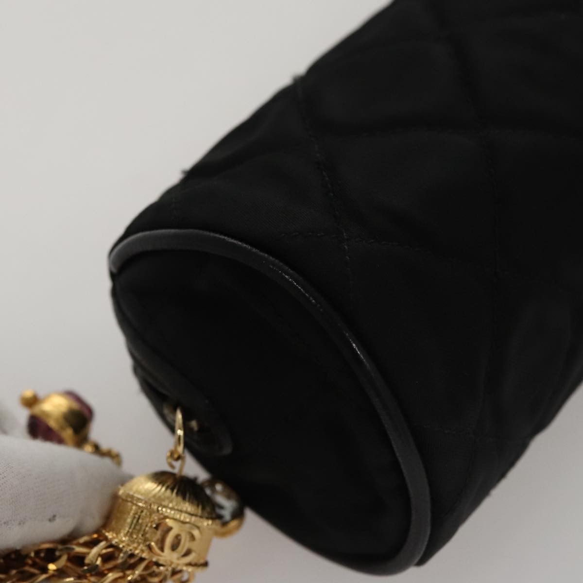 Chanel Gripoix Black Silk Clutch Bag (Pre-Owned)