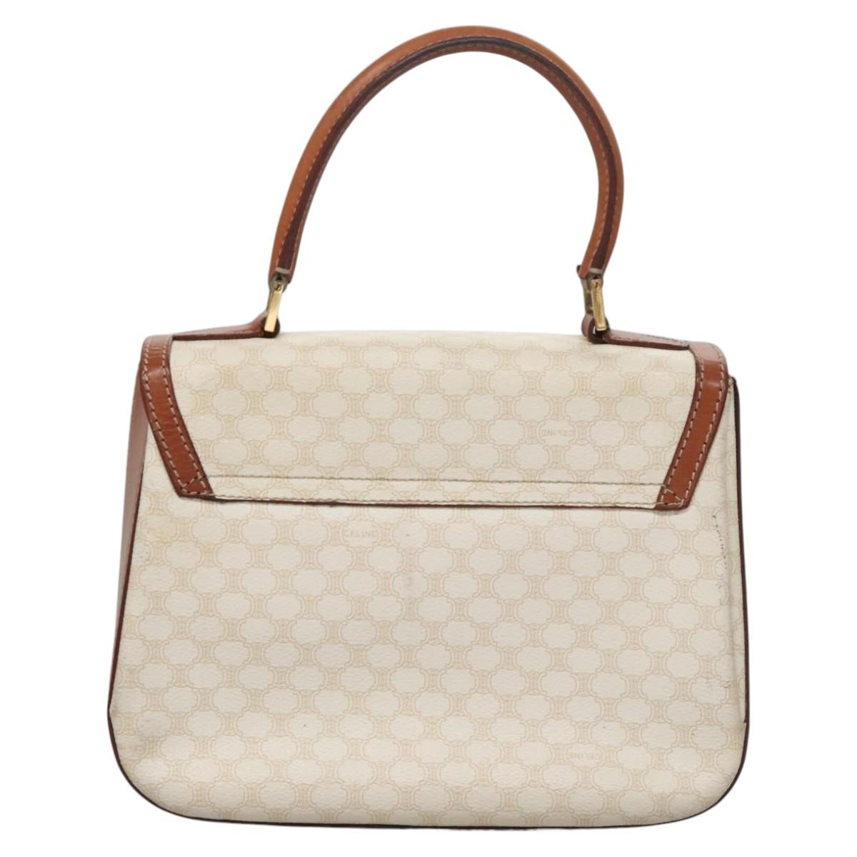 Céline Macadam White Canvas Handbag (Pre-Owned)