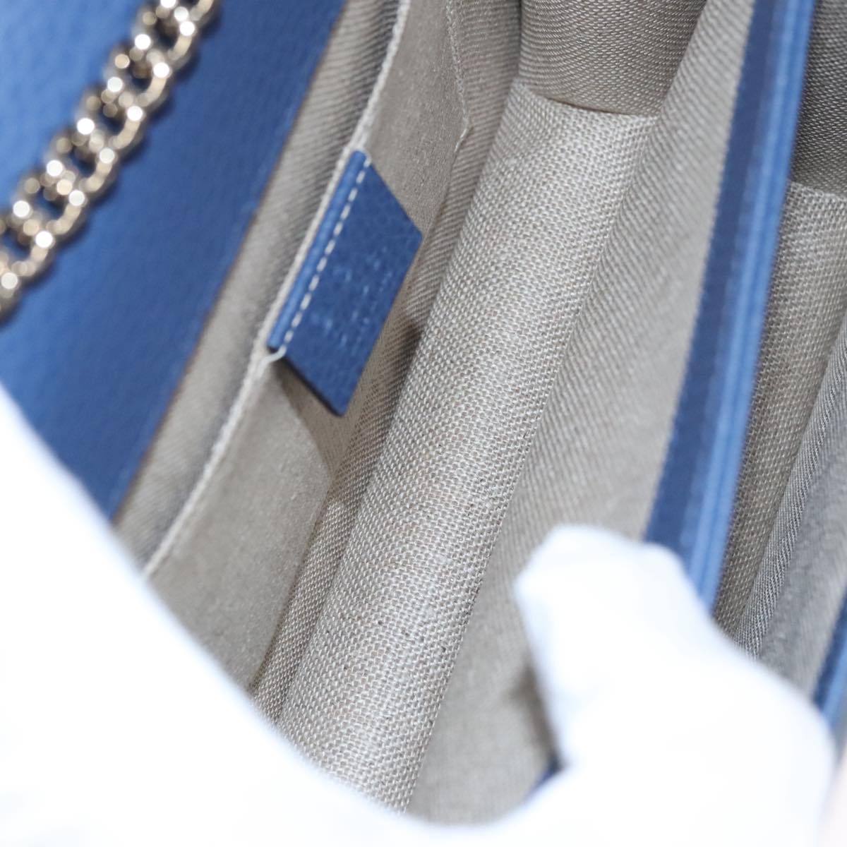 Gucci Interlocking Blue Leather Shoulder Bag (Pre-Owned)
