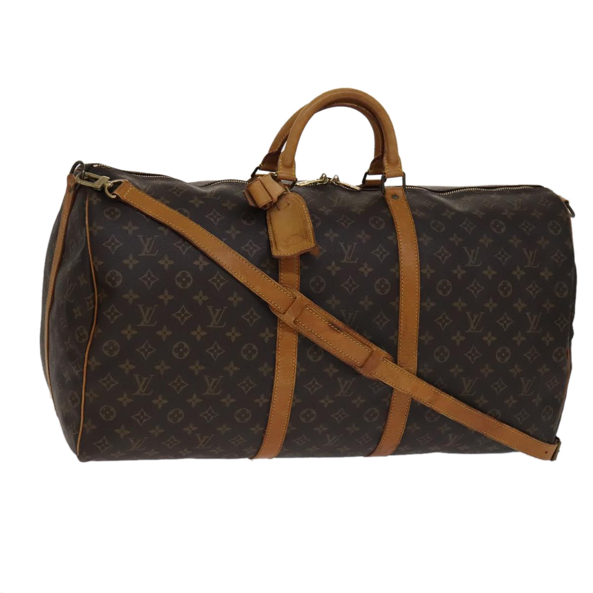 Louis Vuitton Keepall Bandoulière 60 Brown Canvas Travel Bag (Pre-Owned)