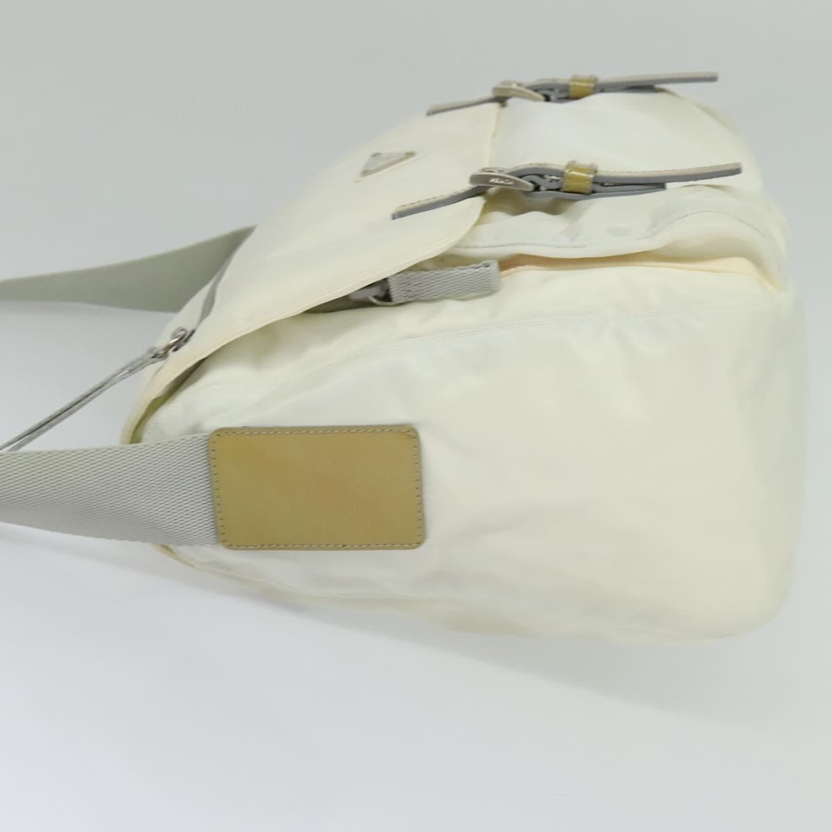 Prada Re-Nylon Ecru Synthetic Shoulder Bag (Pre-Owned)