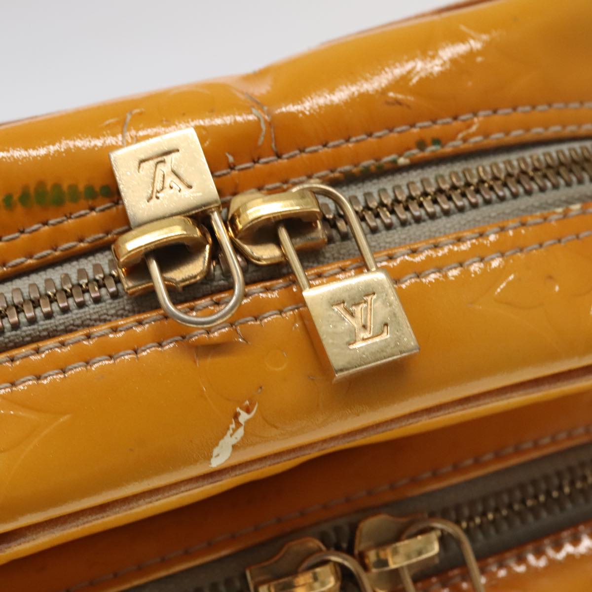 Louis Vuitton Wooster Yellow Patent Leather Clutch Bag (Pre-Owned)