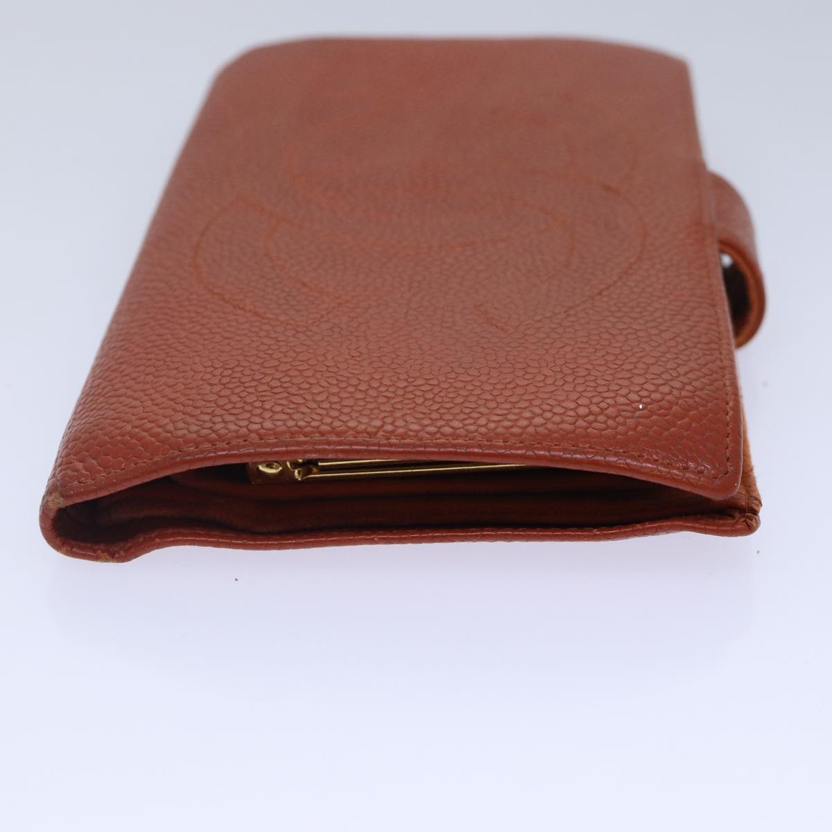 Chanel Porte Carte Orange Leather Wallet (Pre-Owned)