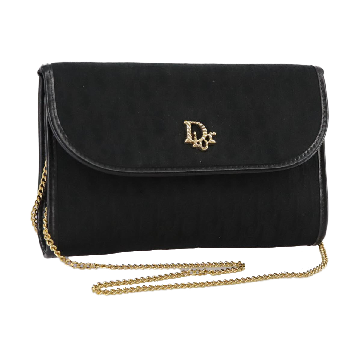 Dior Trotter Black Canvas Shoulder Bag (Pre-Owned)