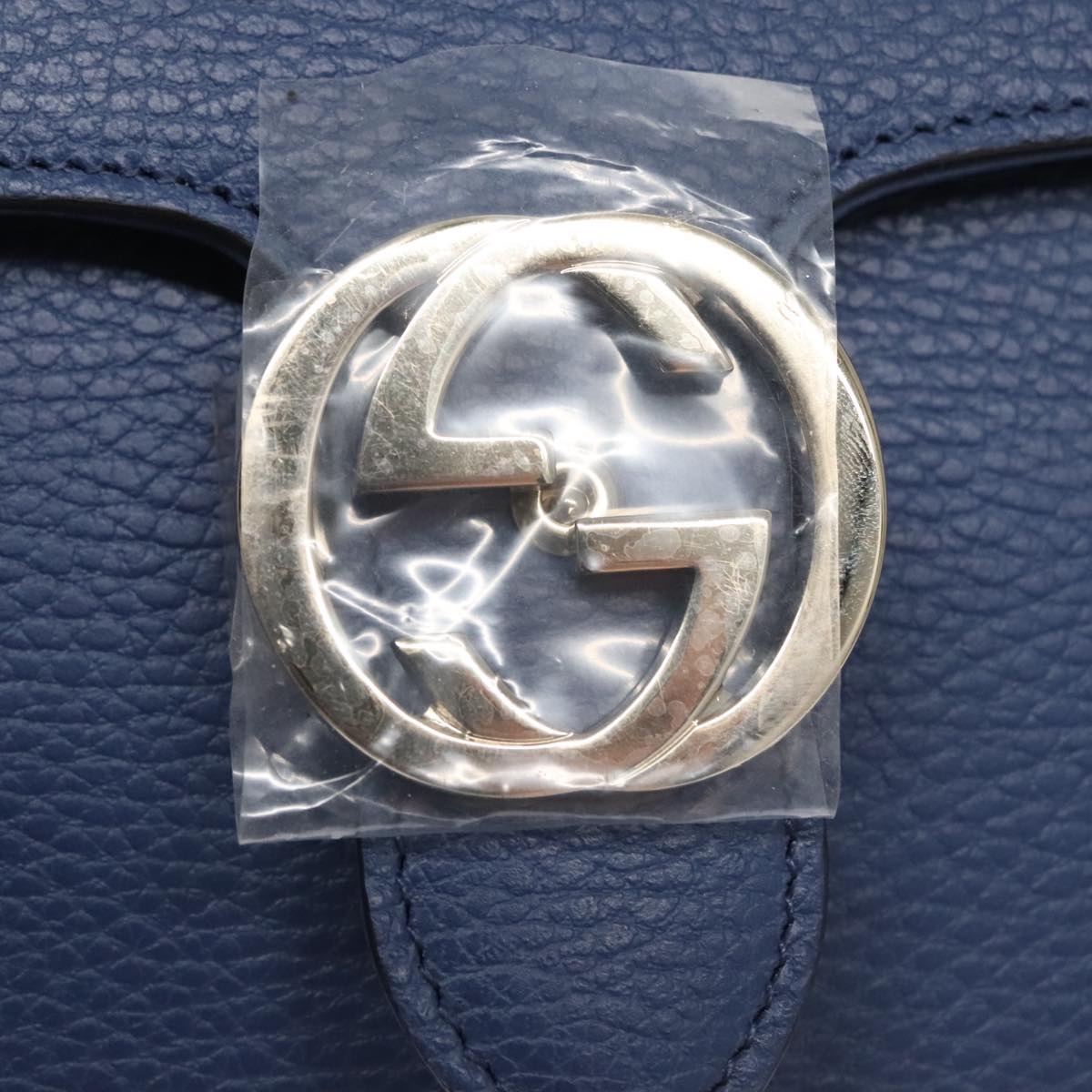 Gucci Interlocking Blue Leather Shoulder Bag (Pre-Owned)