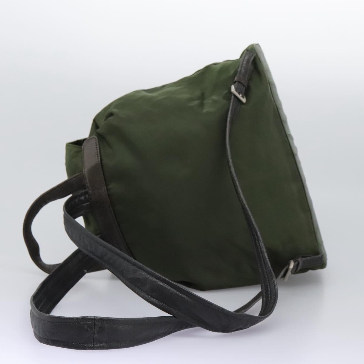Prada Re-Nylon Khaki Synthetic Backpack Bag (Pre-Owned)