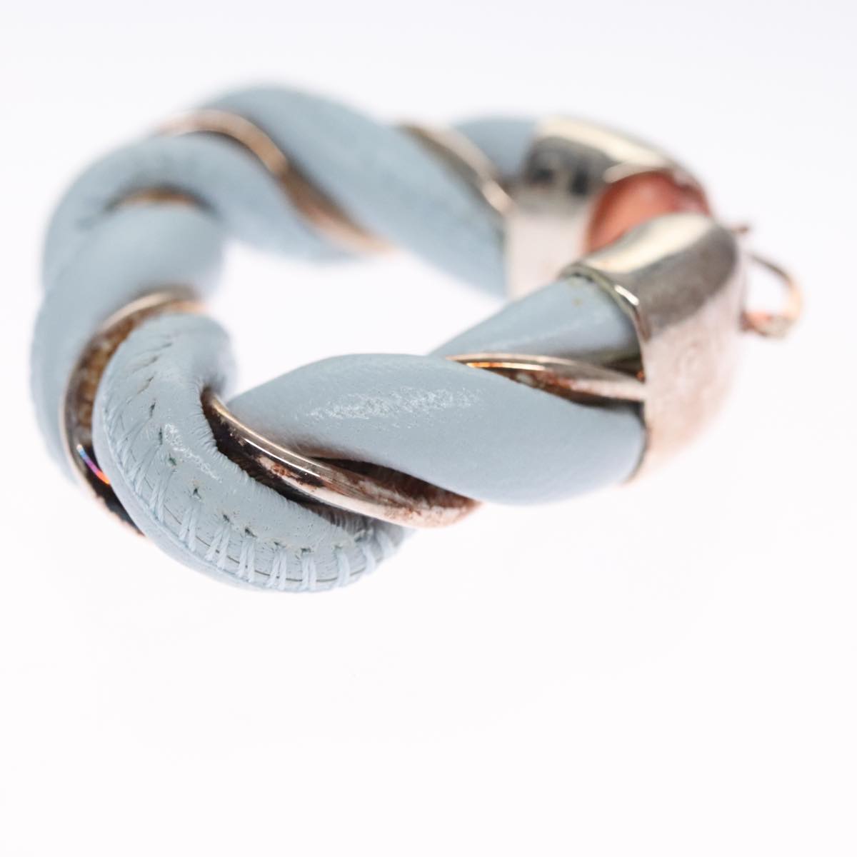 Bottega Veneta Triangle Blue Leather Earring Jewelry (Pre-Owned)