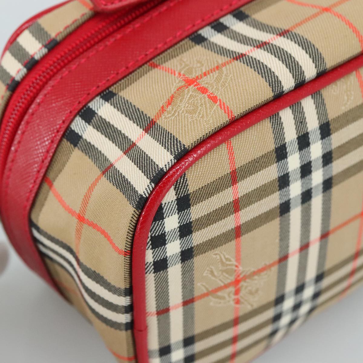 Burberry Nova Check Beige Canvas Handbag (Pre-Owned)