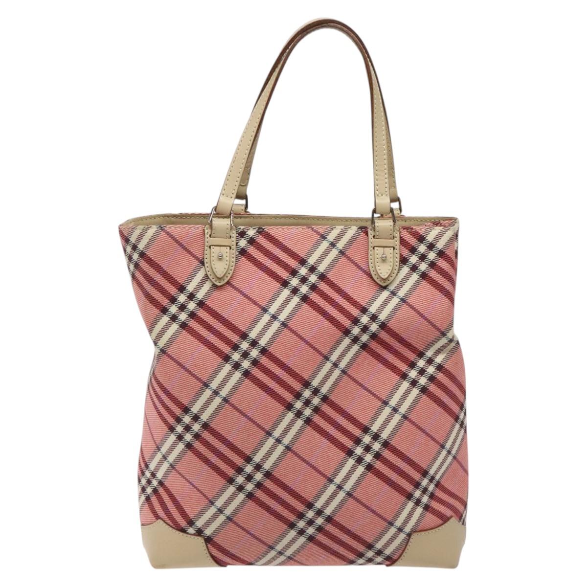Burberry Nova Check Pink Canvas Tote Bag (Pre-Owned)