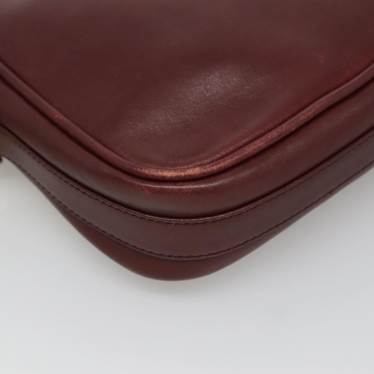 Cartier Must Line Burgundy Leather Shoulder Bag (Pre-Owned)