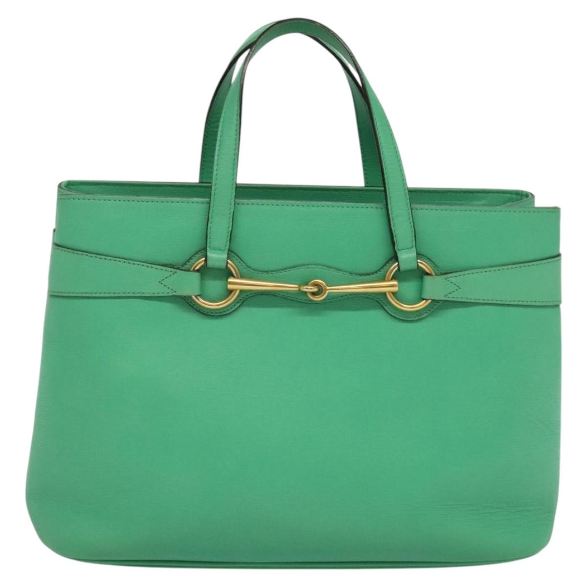 Gucci Britt Green Leather Handbag (Pre-Owned)