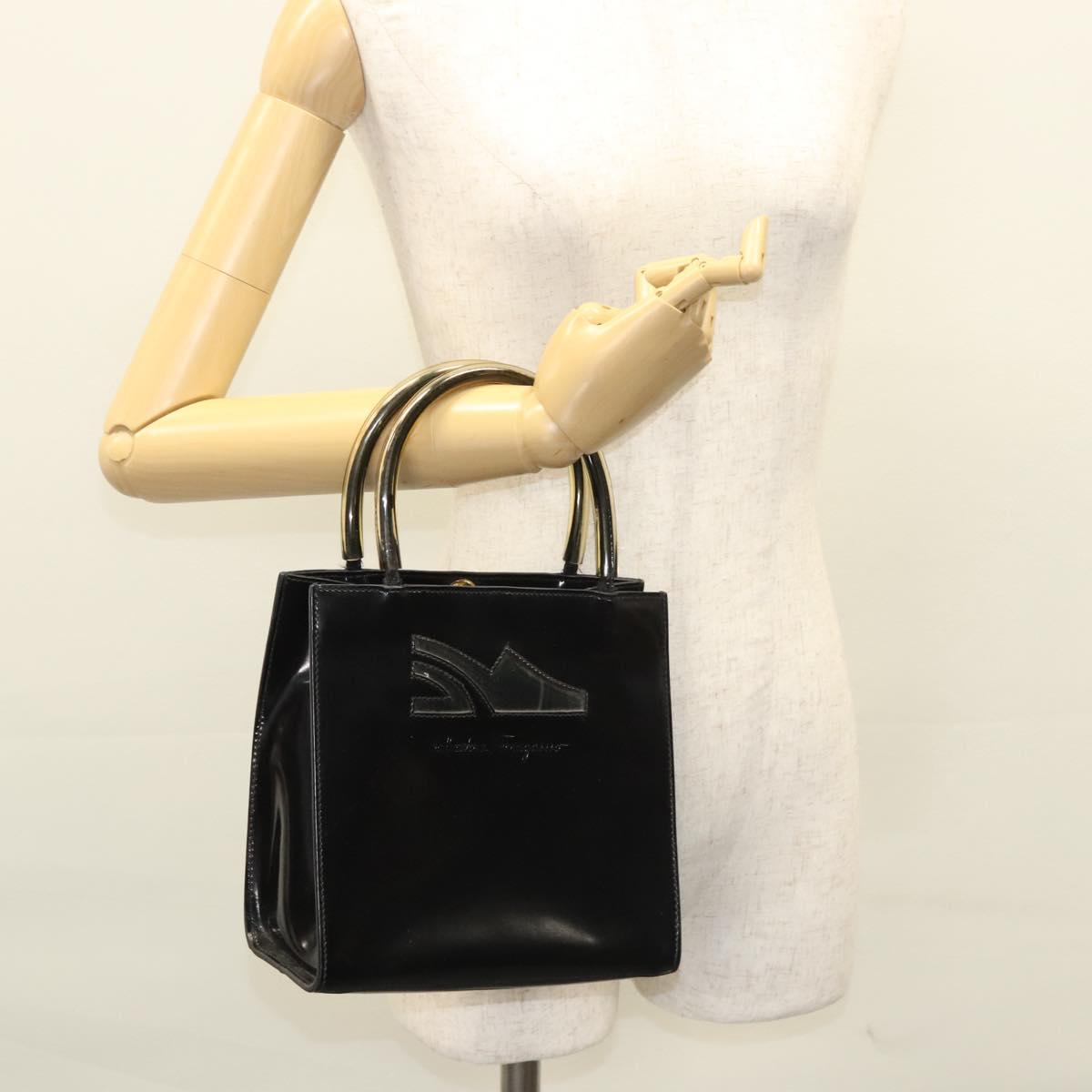 Salvatore Ferragamo Black Patent Leather Handbag (Pre-Owned)