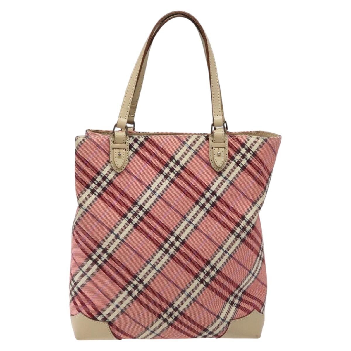 Burberry Nova Check Pink Canvas Tote Bag (Pre-Owned)