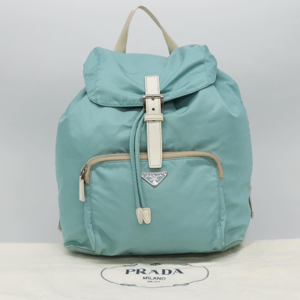 Prada Re-Nylon Blue Canvas Backpack Bag (Pre-Owned)
