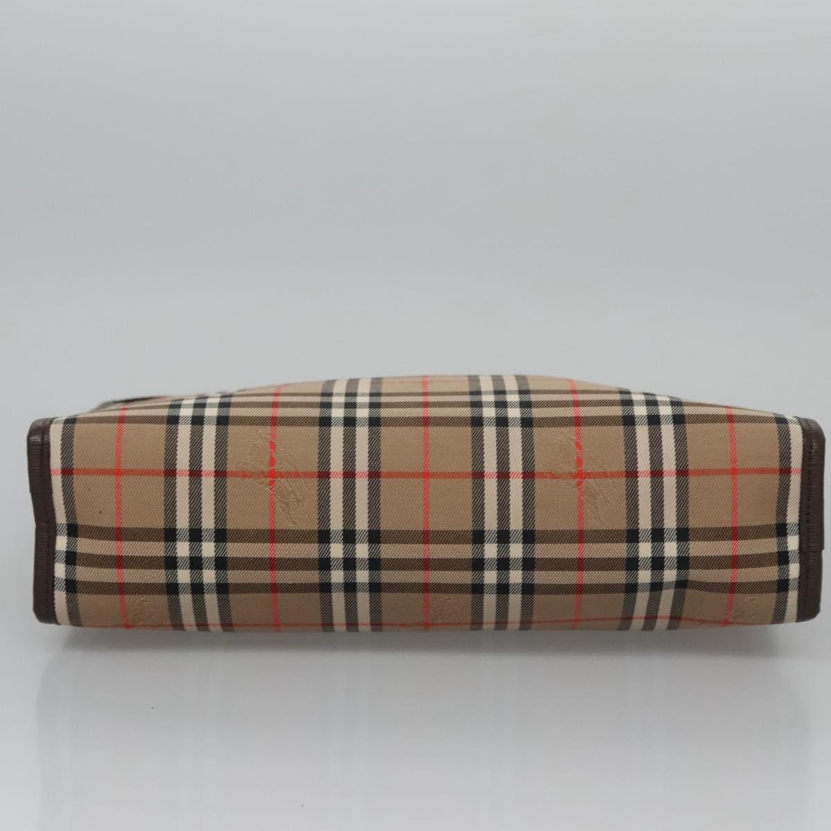 Burberry Nova Check Beige Canvas Clutch Bag (Pre-Owned)
