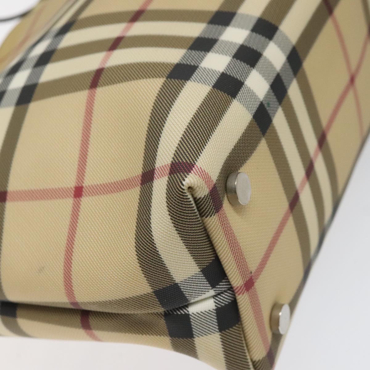 Burberry Nova Check Beige Canvas Handbag (Pre-Owned)