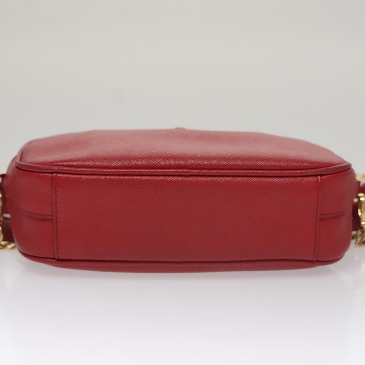Prada Saffiano Red Leather Shoulder Bag (Pre-Owned)
