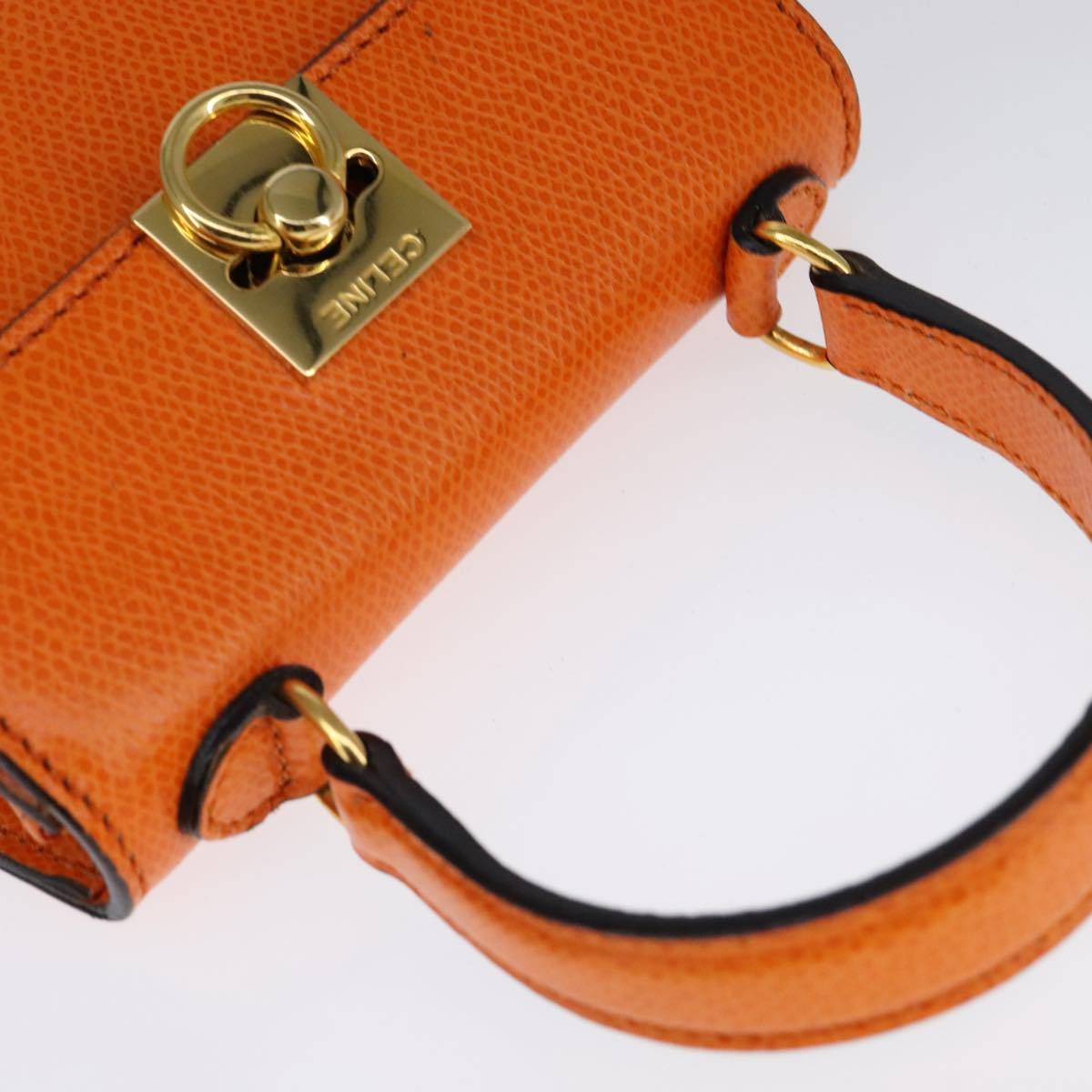 Céline Kelly Orange Leather Handbag (Pre-Owned)