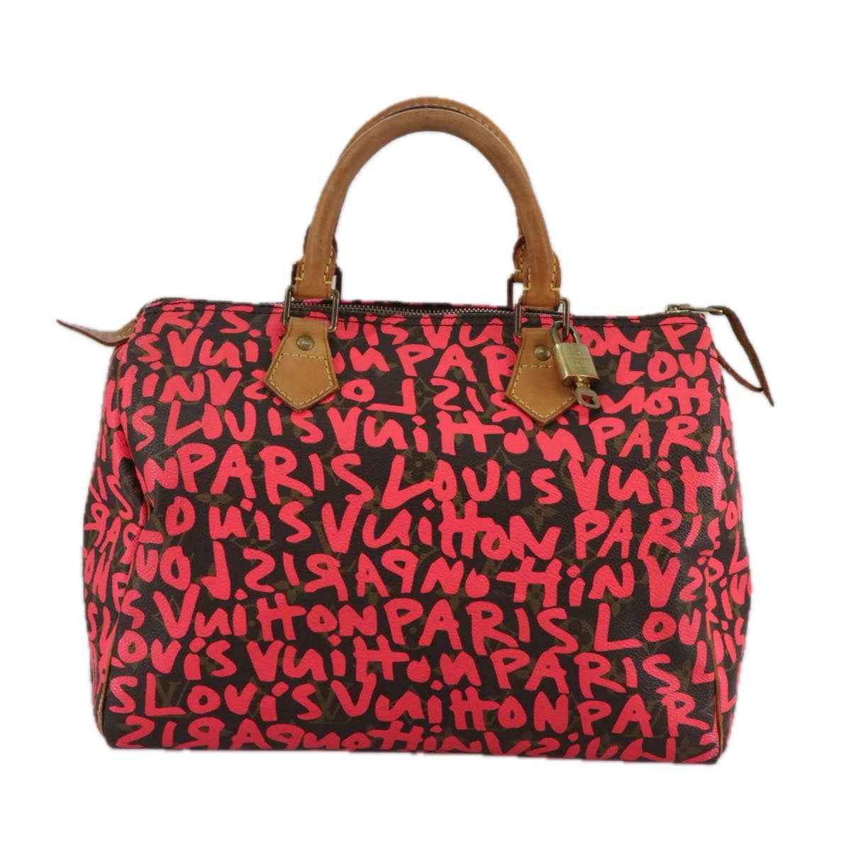 Louis Vuitton Speedy 30 Red Canvas Handbag (Pre-Owned)