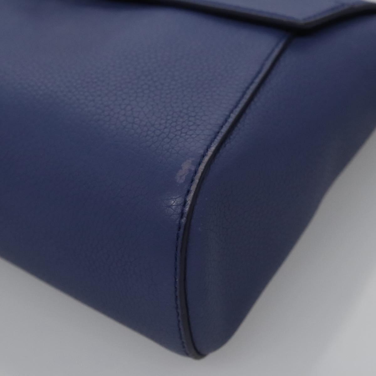 Salvatore Ferragamo Gancini Blue Leather Shoulder Bag (Pre-Owned)