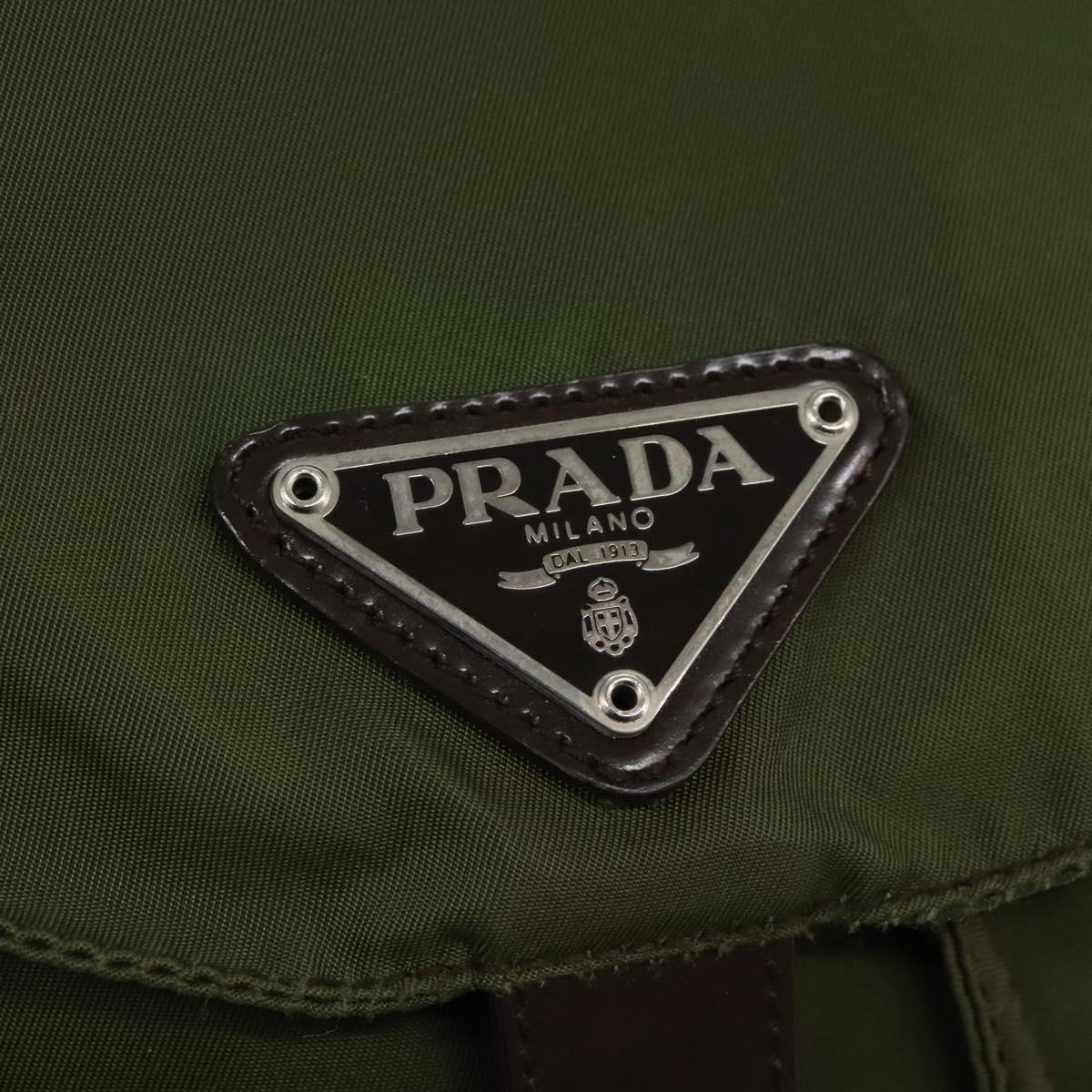 Prada Re-Nylon Khaki Synthetic Backpack Bag (Pre-Owned)