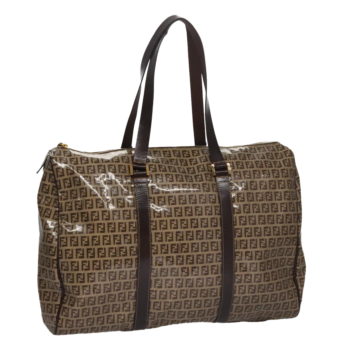 Fendi Zucchino Brown Canvas Travel Bag (Pre-Owned)