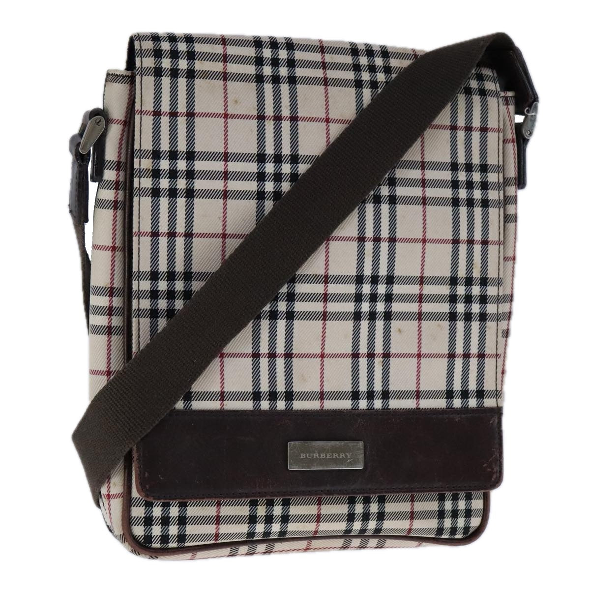 Burberry Nova Check Beige Canvas Shoulder Bag (Pre-Owned)