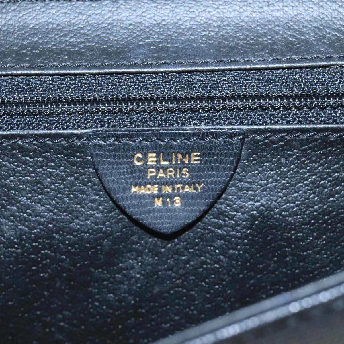 Céline Logo Du Cercle Black Leather Shoulder Bag (Pre-Owned)