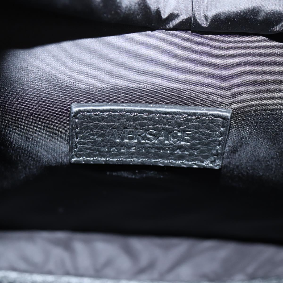 Versace Medusa Black Leather Backpack Bag (Pre-Owned)