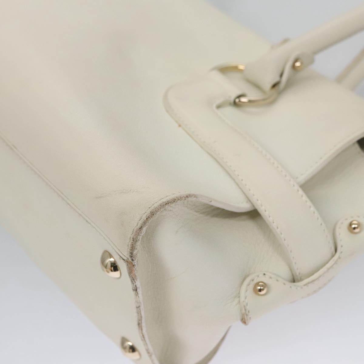 Salvatore Ferragamo Gancini Beige Leather Shoulder Bag (Pre-Owned)