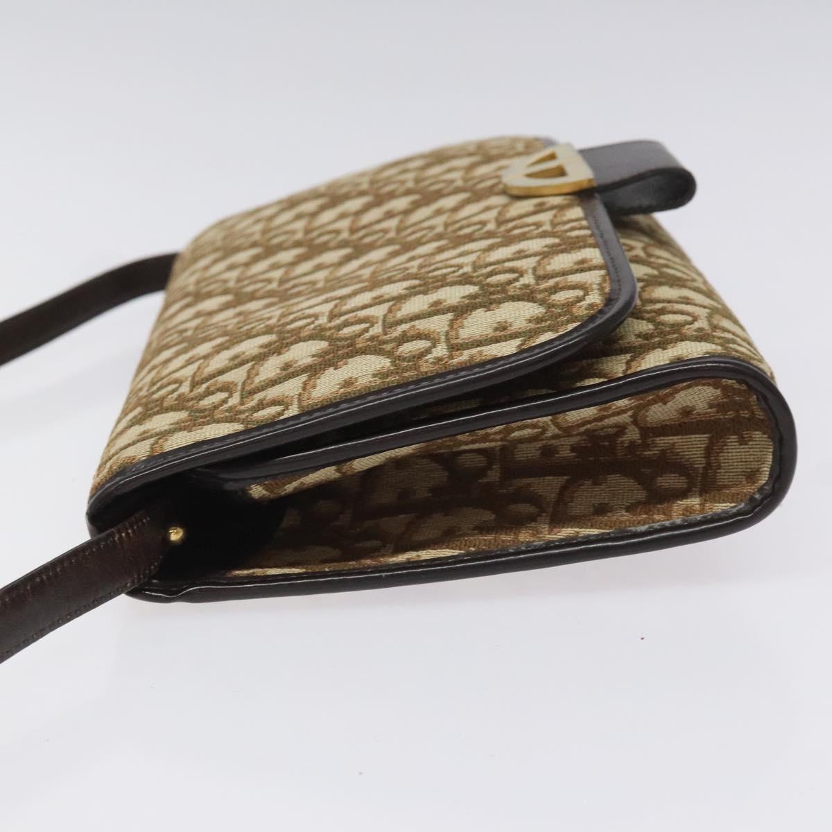 Dior Trotter Canvas Shoulder Bag Beige Canvas Shoulder Bag (Pre-Owned)