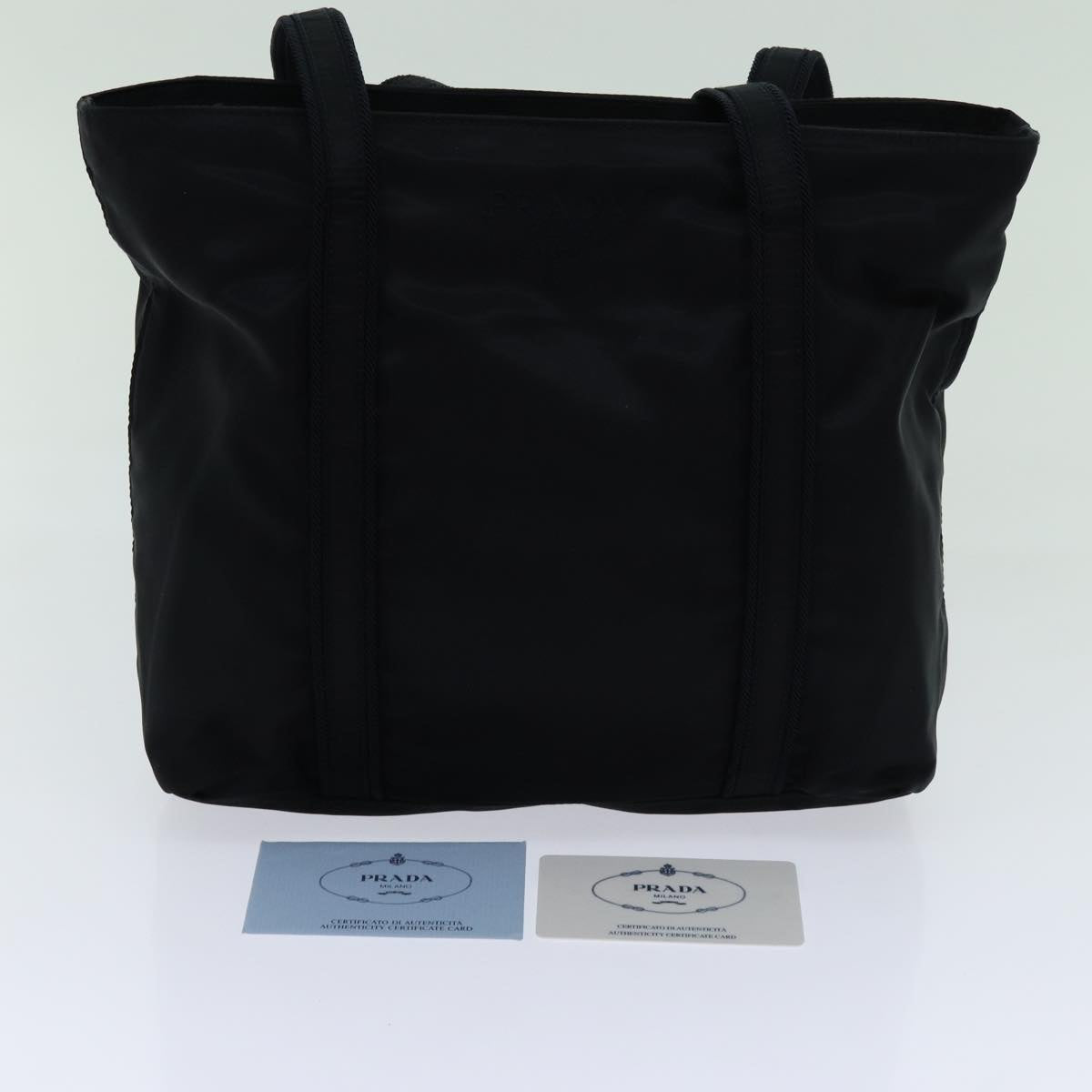 Prada Tessuto Black Synthetic Shoulder Bag (Pre-Owned)