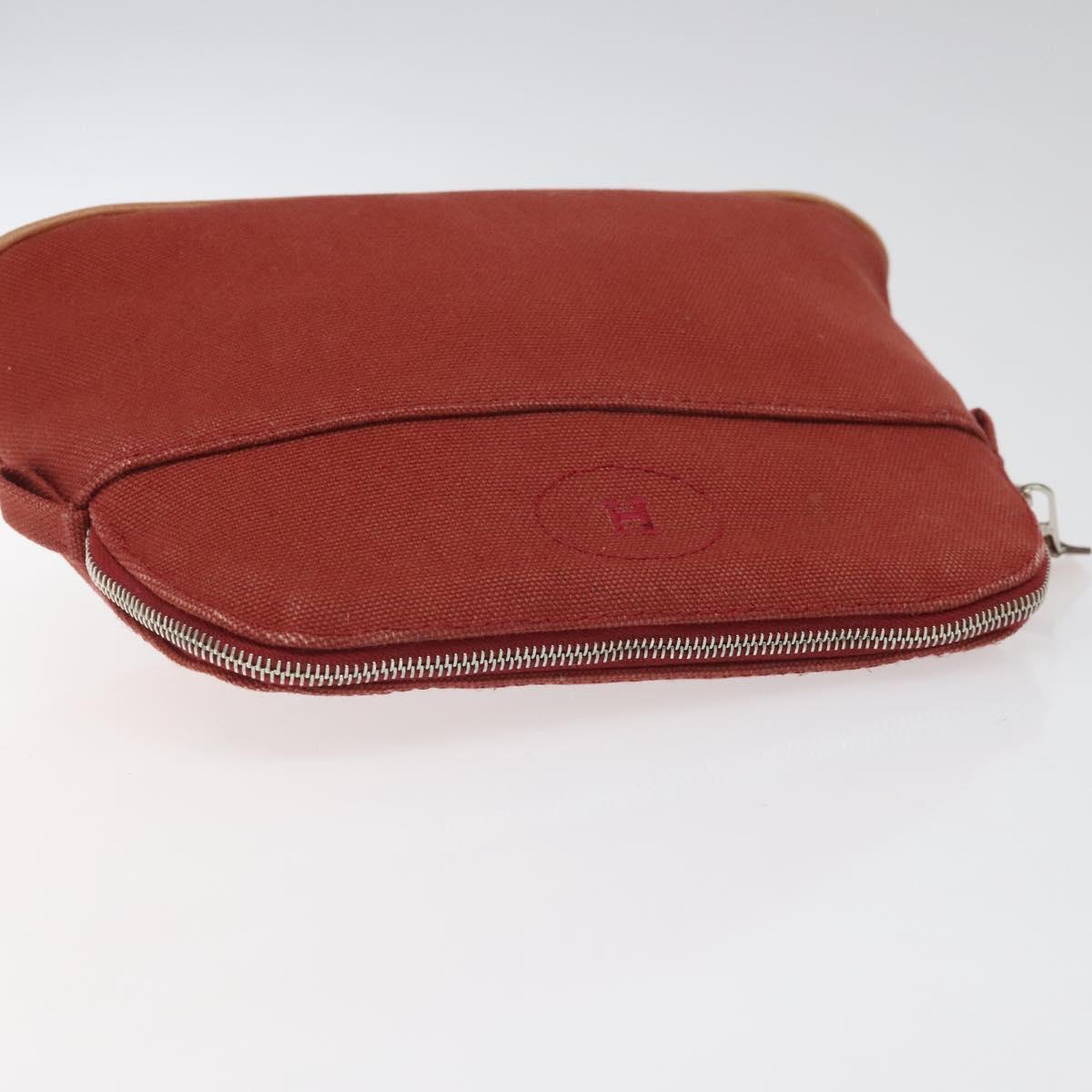 Hermès Bolide Burgundy Canvas Clutch Bag (Pre-Owned)