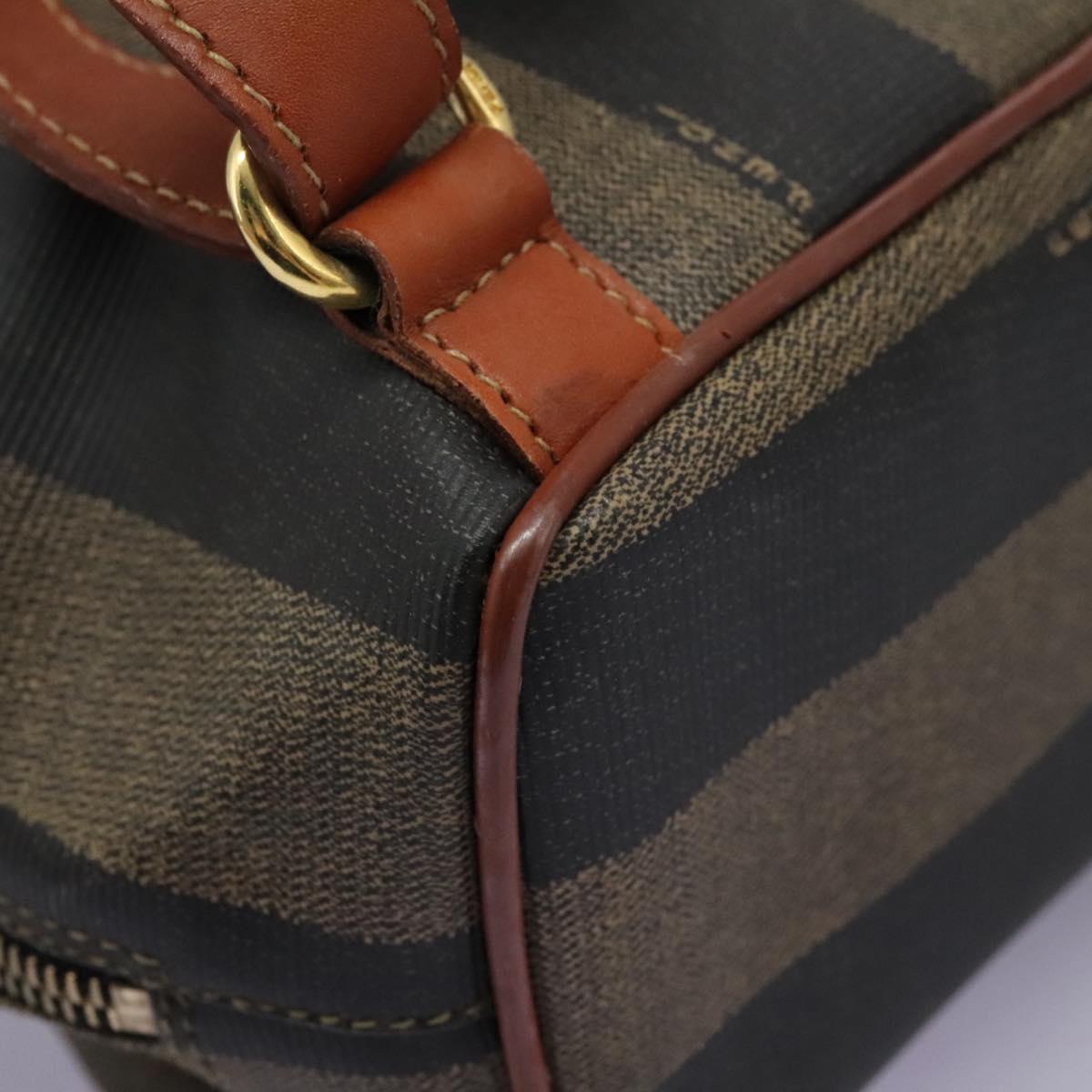 Fendi Pequin Brown Canvas Backpack Bag (Pre-Owned)