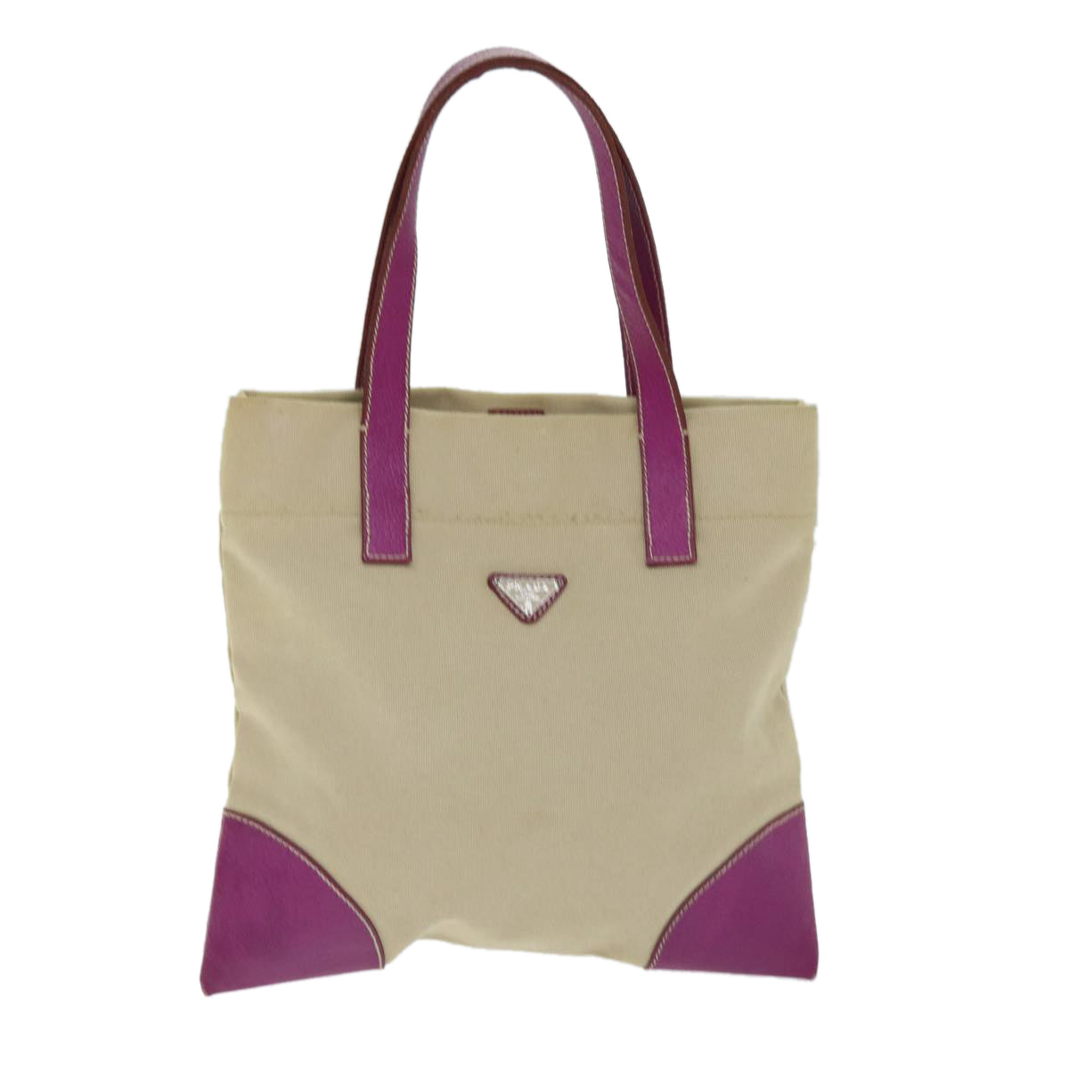 Prada Beige Canvas Tote Bag (Pre-Owned)