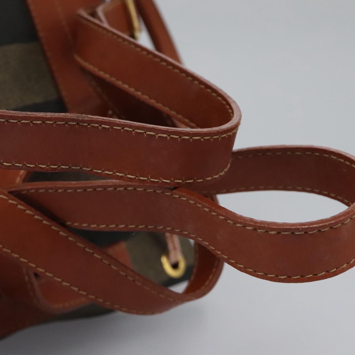 Fendi Pequin Brown Canvas Backpack Bag (Pre-Owned)