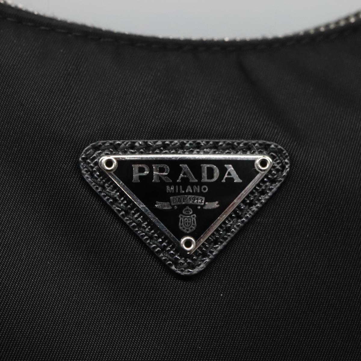 Prada Re-Edition Black Canvas Shoulder Bag (Pre-Owned)