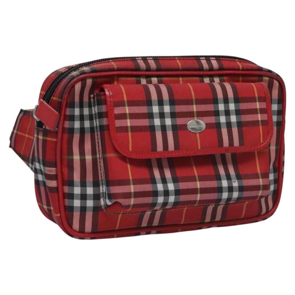 Burberry Nova Check Red Synthetic Shoulder Bag (Pre-Owned)