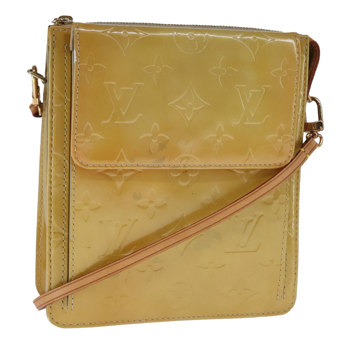 Louis Vuitton Mott Beige Patent Leather Clutch Bag (Pre-Owned)