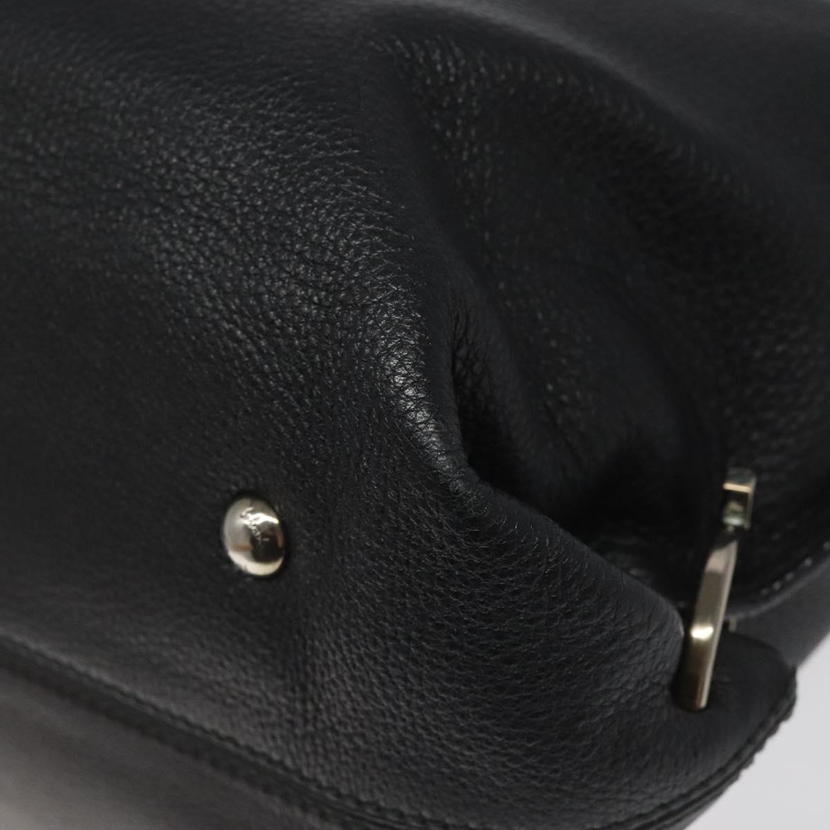 Salvatore Ferragamo Gancini Black Leather Handbag (Pre-Owned)