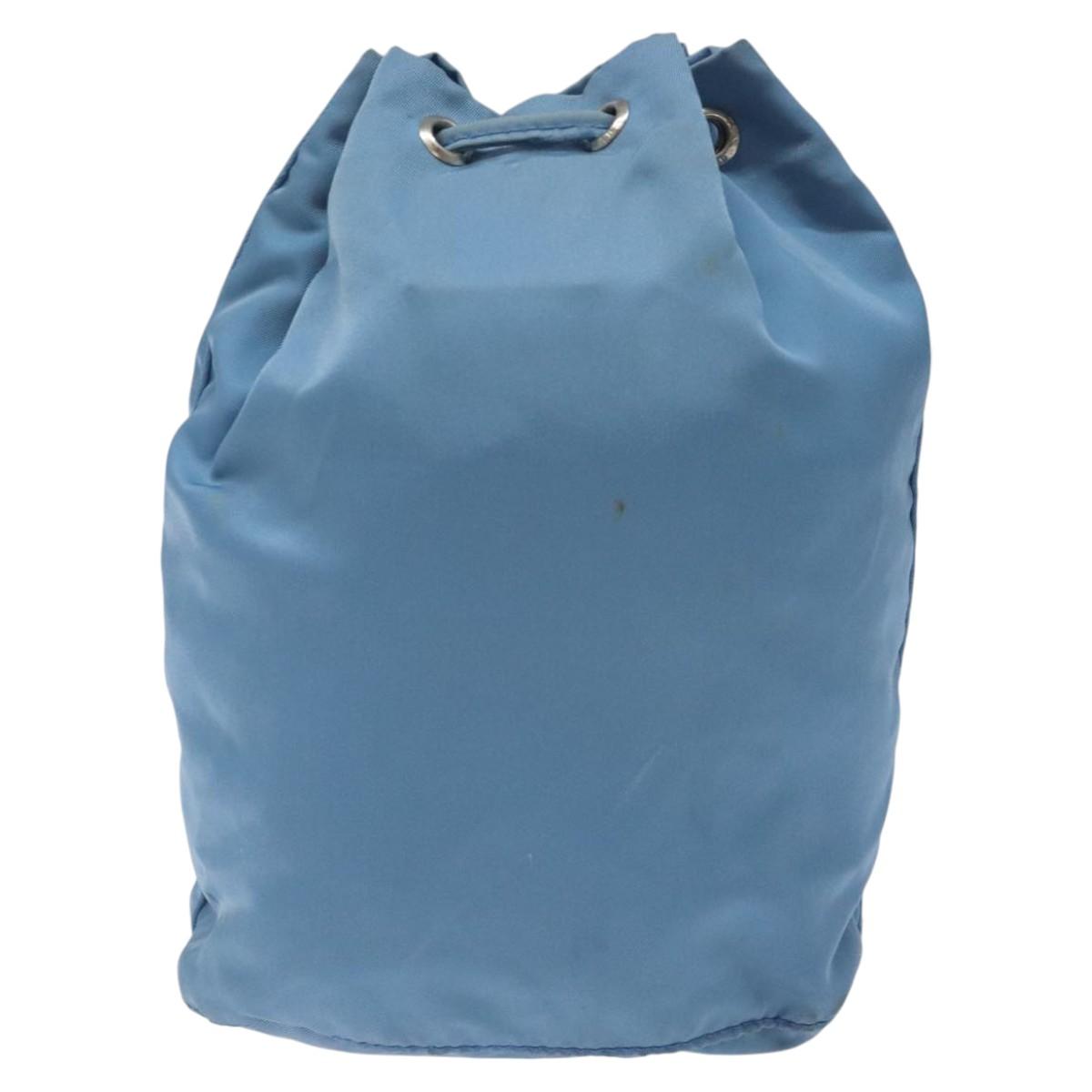 Prada Re-Nylon Blue Canvas Clutch Bag (Pre-Owned)