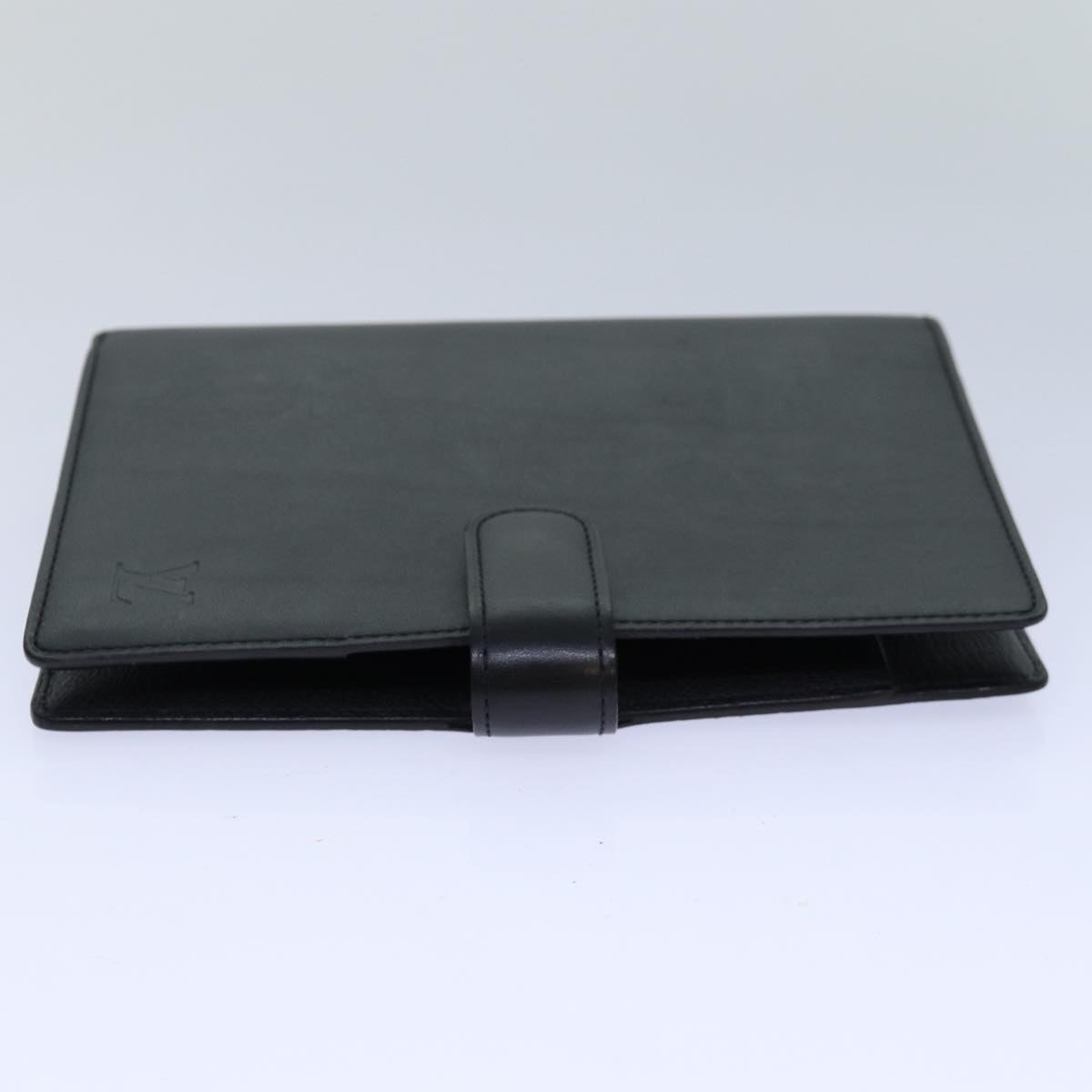 Louis Vuitton Agenda Mm Black Leather Wallet (Pre-Owned)