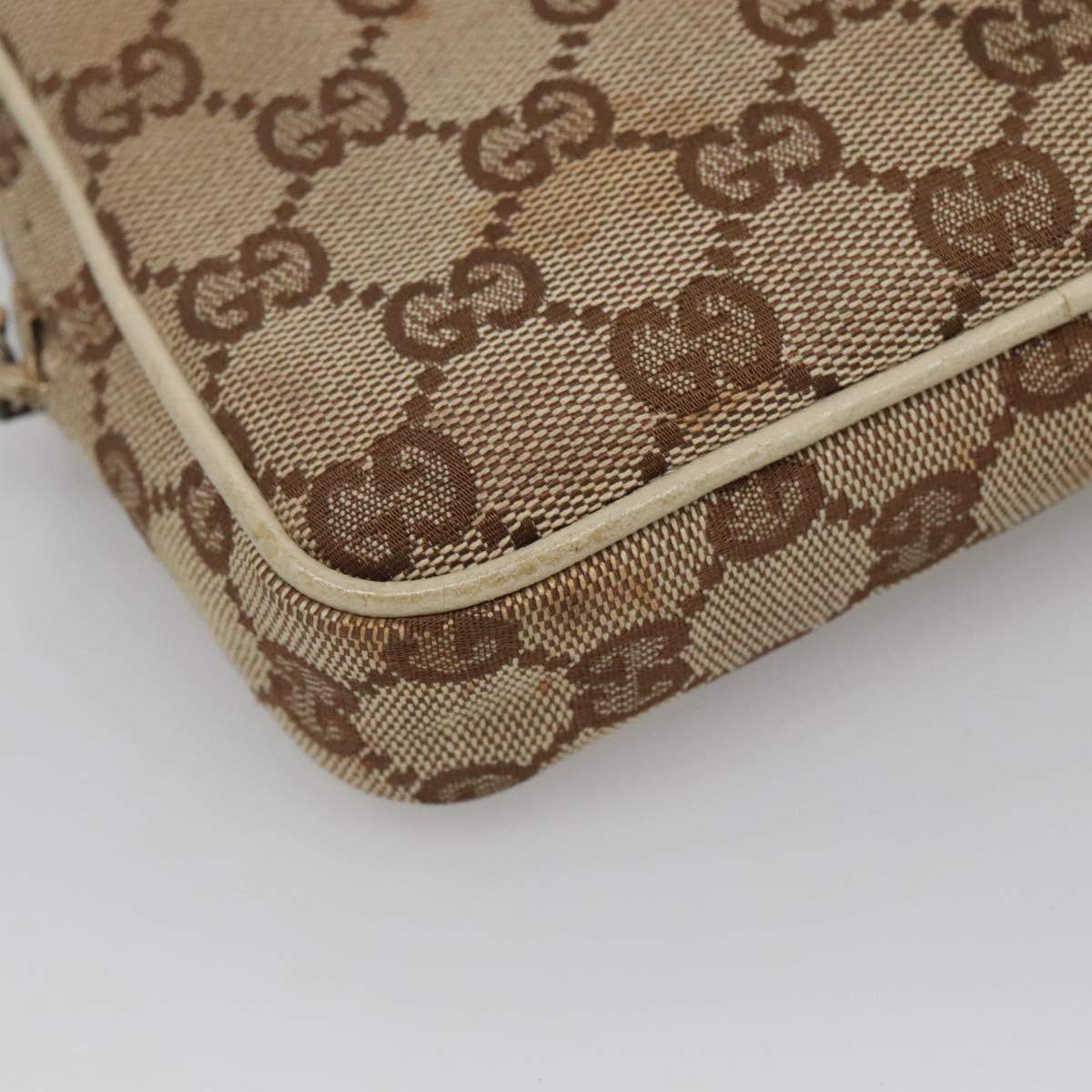 Gucci Gg Canvas Beige Canvas Shoulder Bag (Pre-Owned)