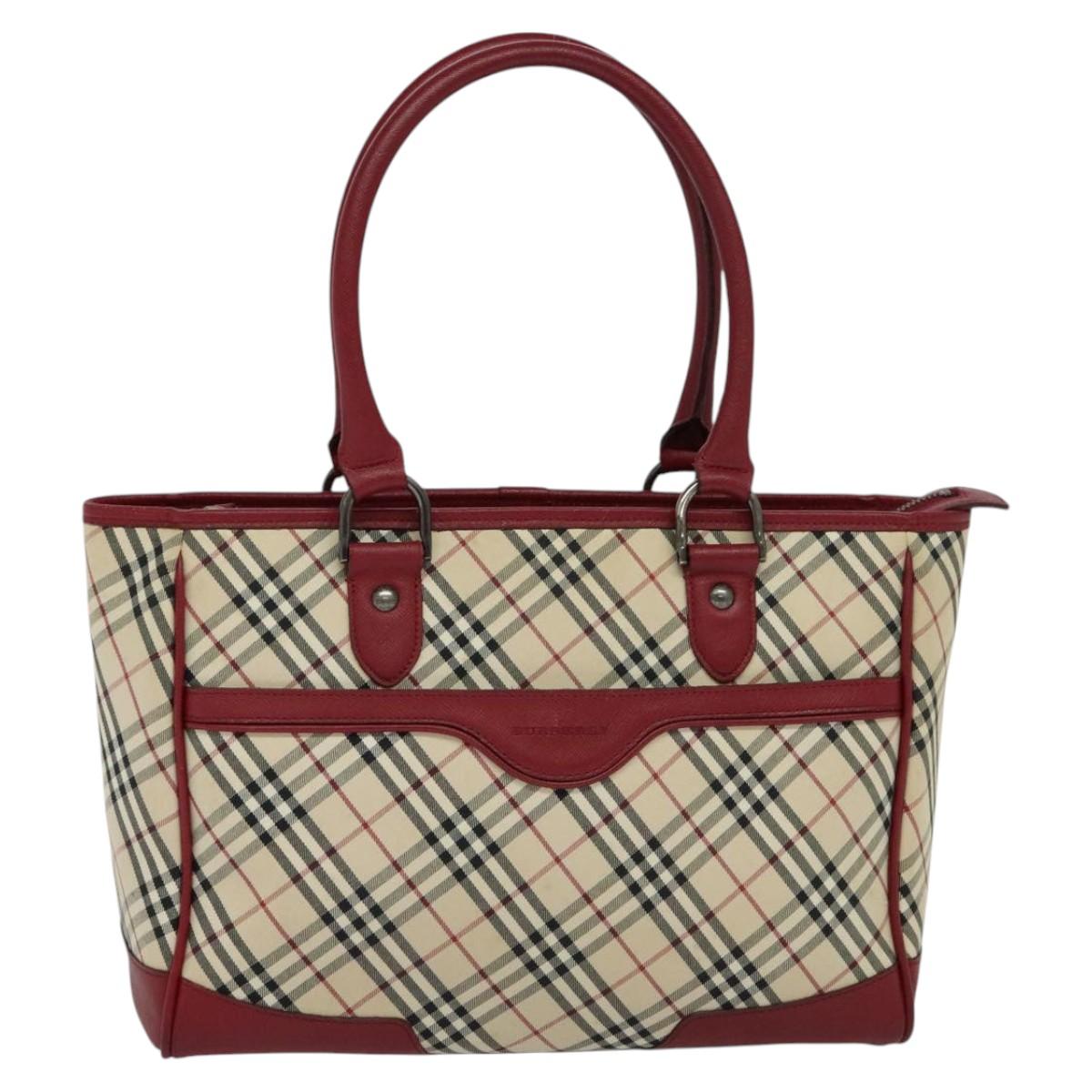 Burberry Nova Check Beige Canvas Tote Bag (Pre-Owned)