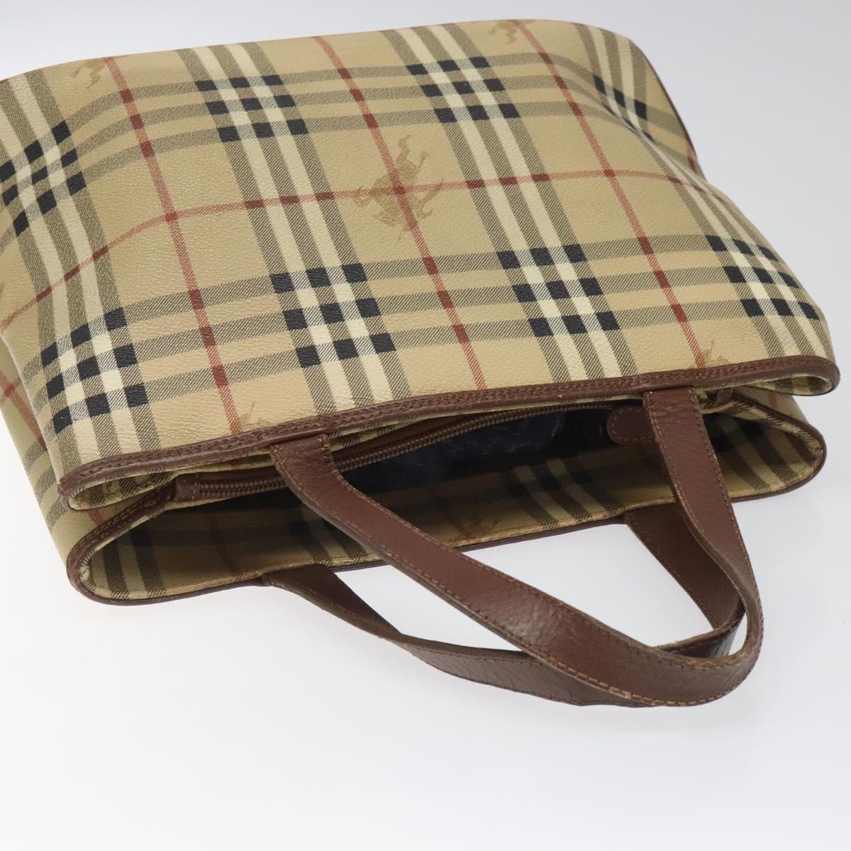 Burberry Haymarket Beige Canvas Handbag (Pre-Owned)