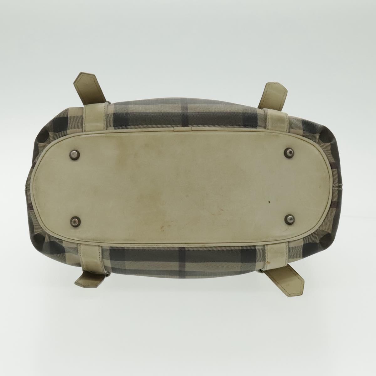 Burberry Nova Check Beige Canvas Handbag (Pre-Owned)