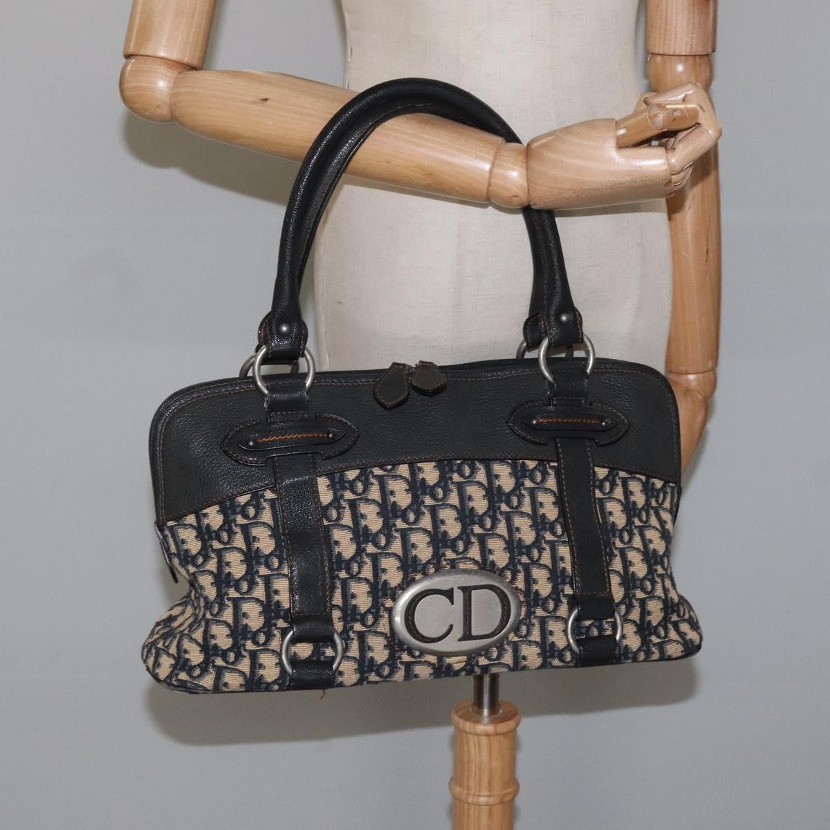 Dior Trotter Navy Canvas Handbag (Pre-Owned)