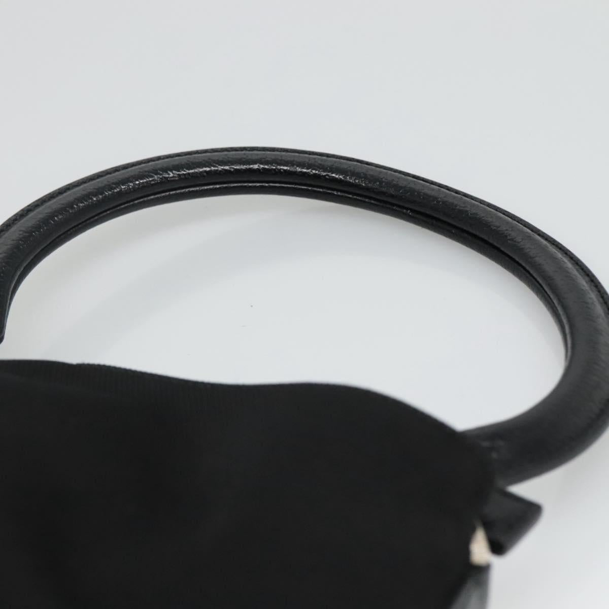 Salvatore Ferragamo Gancini Black Canvas Handbag (Pre-Owned)