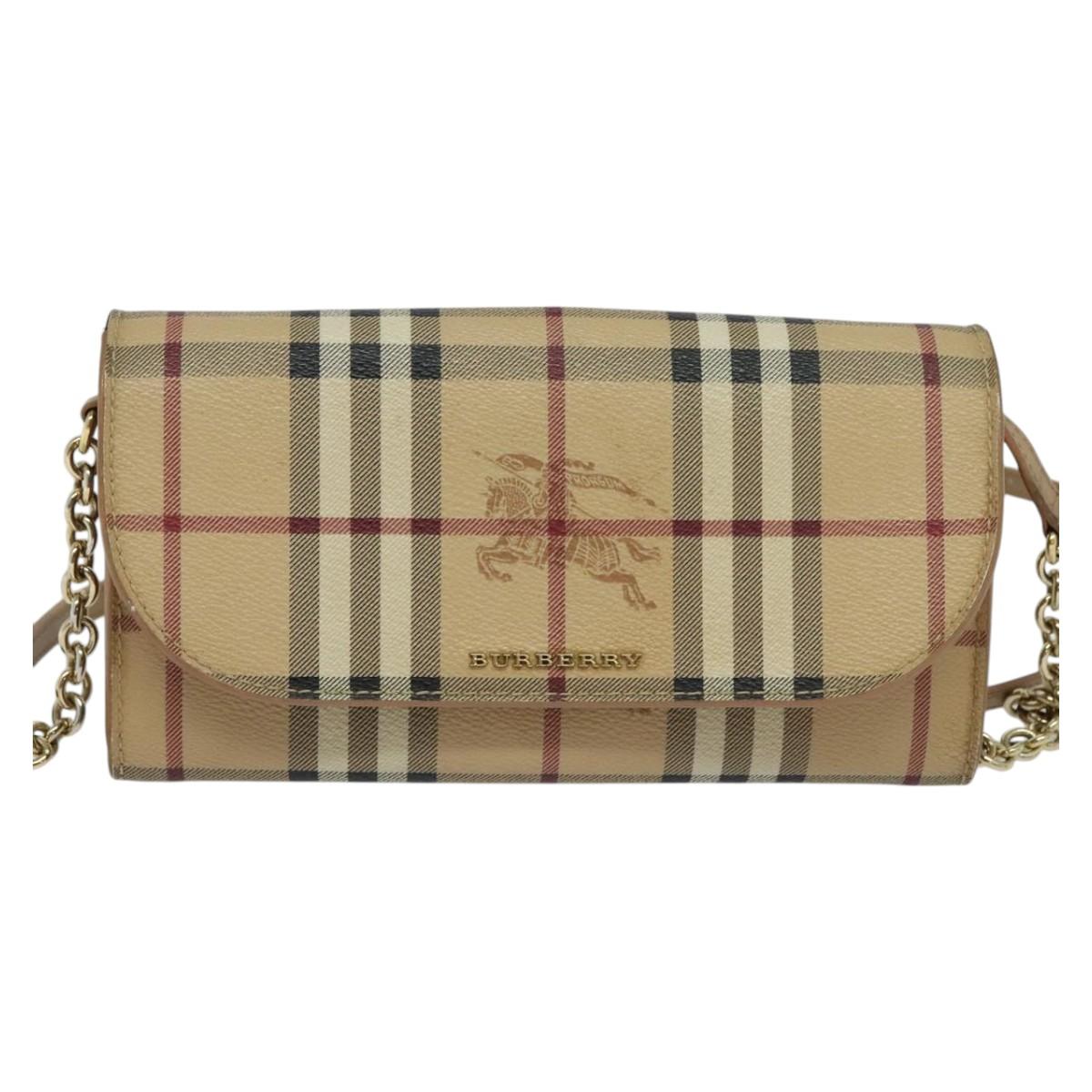 Burberry Haymarket Beige Canvas Wallet (Pre-Owned)